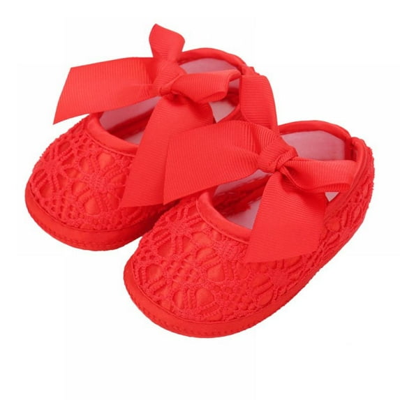 Kernelly Baby Girls Princess Bowknot Soft Sole Cloth Crib Shoes Sneaker Casual Sneakers Toddler Soft Soled First Walkers