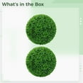 thumbnail image 5 of 2 Pack Topiary Balls Artificial Outdoor, Peanut Leaves Balls, 15 In (38 cm) Diameter, Realistic Greenery, Year-Round Decor, Easy Installation, 5 of 5