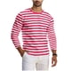 thumbnail image 2 of Ceisia Men's Spring Fall Casual Regular Fit Crew Neck Long Sleeve T-Shirt Multi-Color Striped Cotton-Like Jersey Stretch Fabric Red M Gifts, 2 of 6