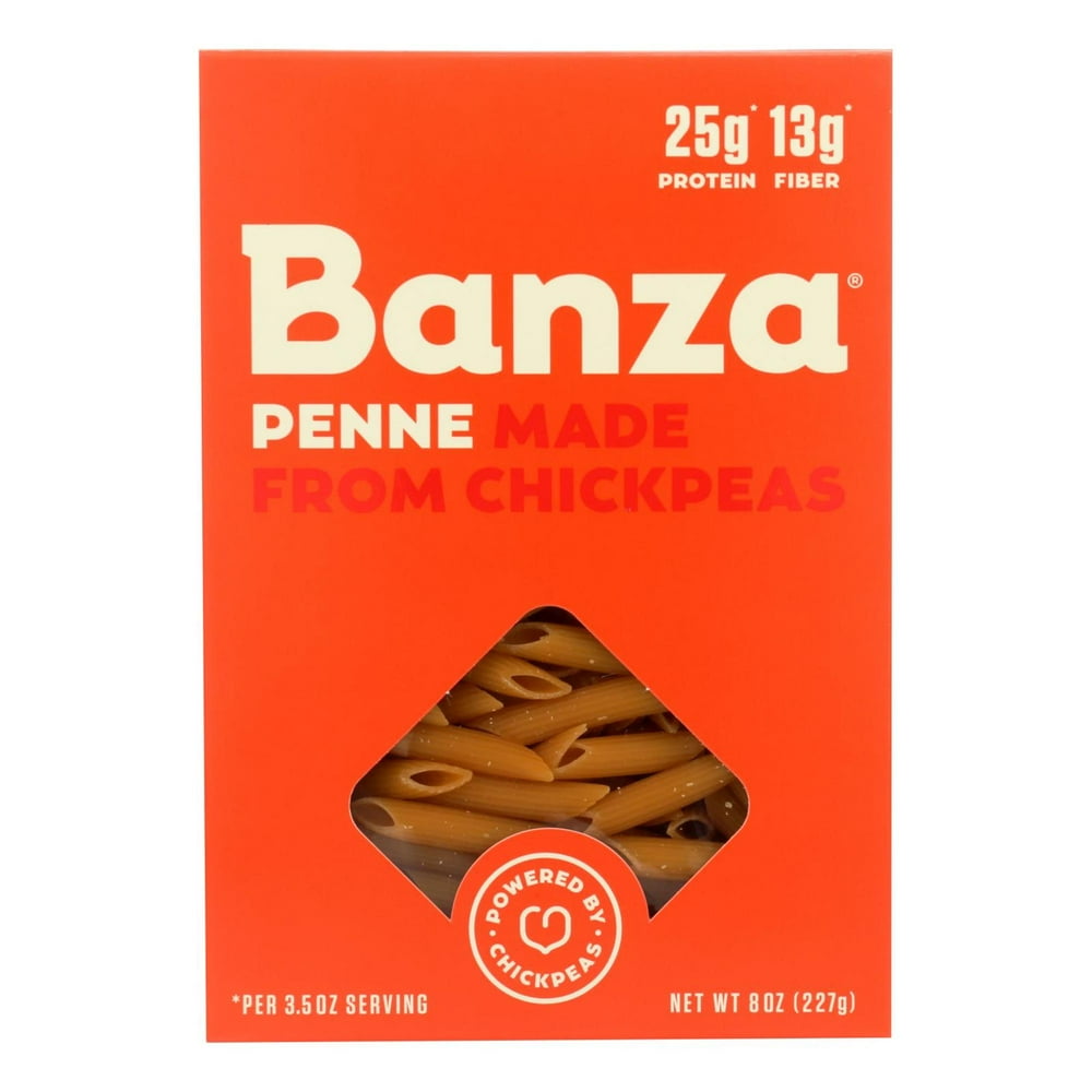 Banza Gluten Free Penne Pasta, Chickpea Pasta, High Fiber & High
