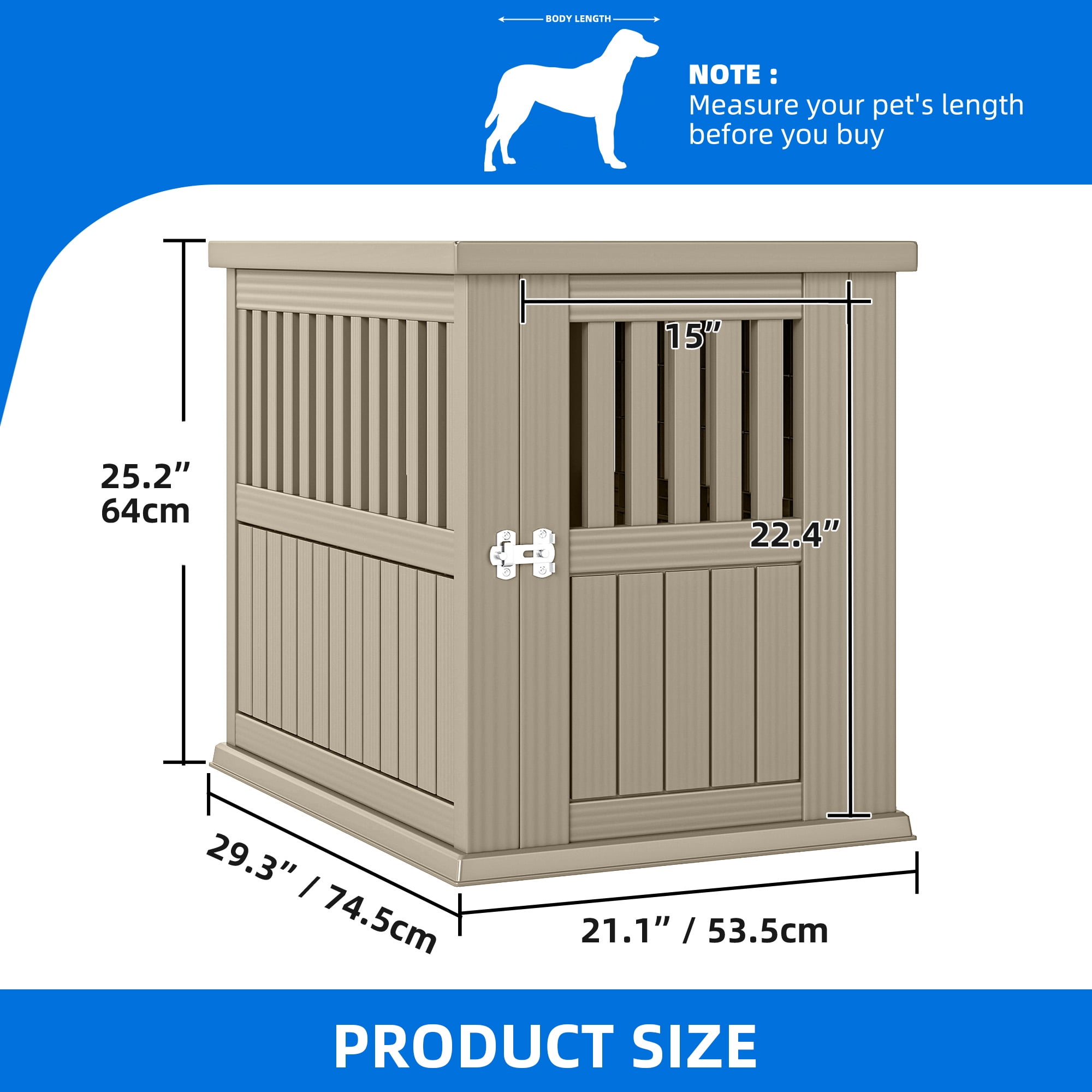 Dextrus Pet Dog Crate Furniture End Table,Waterproof Indoor Kennel for Small to Medium Dogs, Brown