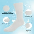 thumbnail image 4 of EMEM Apparel Women's Diabetic Circulatory Non-Binding Top Loose Top Casual Dress Crew Mid Calf Cotton Seamless Toe Hosiery Socks Plus Size White 10-13, 4 of 5