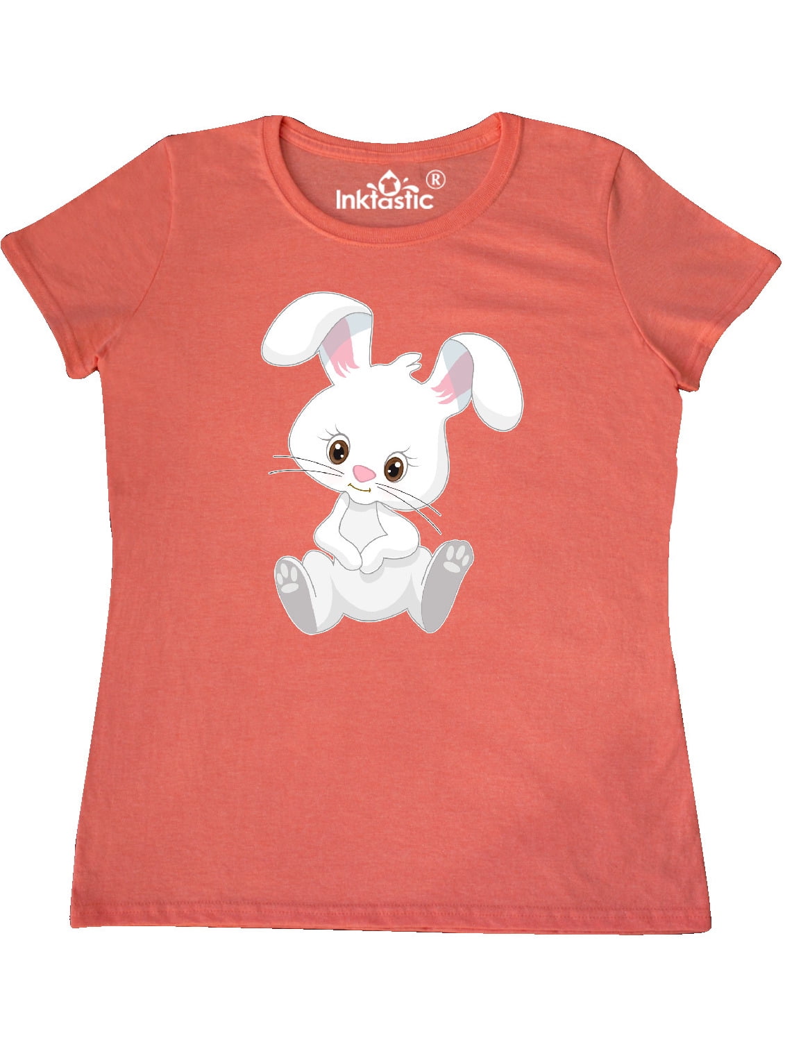 INKtastic Cute Sitting White Bunny Rabbit Women's TShirt Walmart