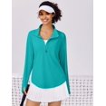 thumbnail image 4 of Pinspark Women's UPF 50+ Sun Shirts Quick Dry Quarter Zip Pullover Long Sleeve Workout Running Golf Beach Tops Loose Fit, 4 of 6