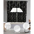 thumbnail image 2 of Sparrow Swag Kitchen Curtains Sets for Windows 24 Inch Length, Spring Birds on The Branches Vintage Country Black Short Window Curtain Panels Swags Valances and Tiers 3 Piece Set for Cafe/Dining Room, 2 of 5