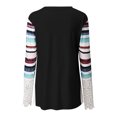 thumbnail image 5 of Blusa cómoda de manga larga con cuello en V y estampado a rayas para mujer Fridja  FKASFK4923, 5 of 5