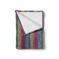 thumbnail image 2 of Colorful Soft Flannel Fleece Throw Blanket, Retro Colored Diagonal Lines Forming a Chevron Triangles Zig Zag Pattern Print, Cozy Plush for Indoor and Outdoor Use, 70" x 90", Multicolor, by Ambesonne, 2 of 6