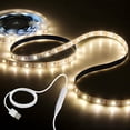 thumbnail image 2 of MHAWBL-16.4ft LED Strip Lights Warm White 3000K 300 LEDs Dimmable Cuttable LED Light Strip 5V USB Powered with Self-Adhesive for Bedroom Kitchen Under Cabinet Vanity Mirror Home Decoration CRI85+, 2 of 4