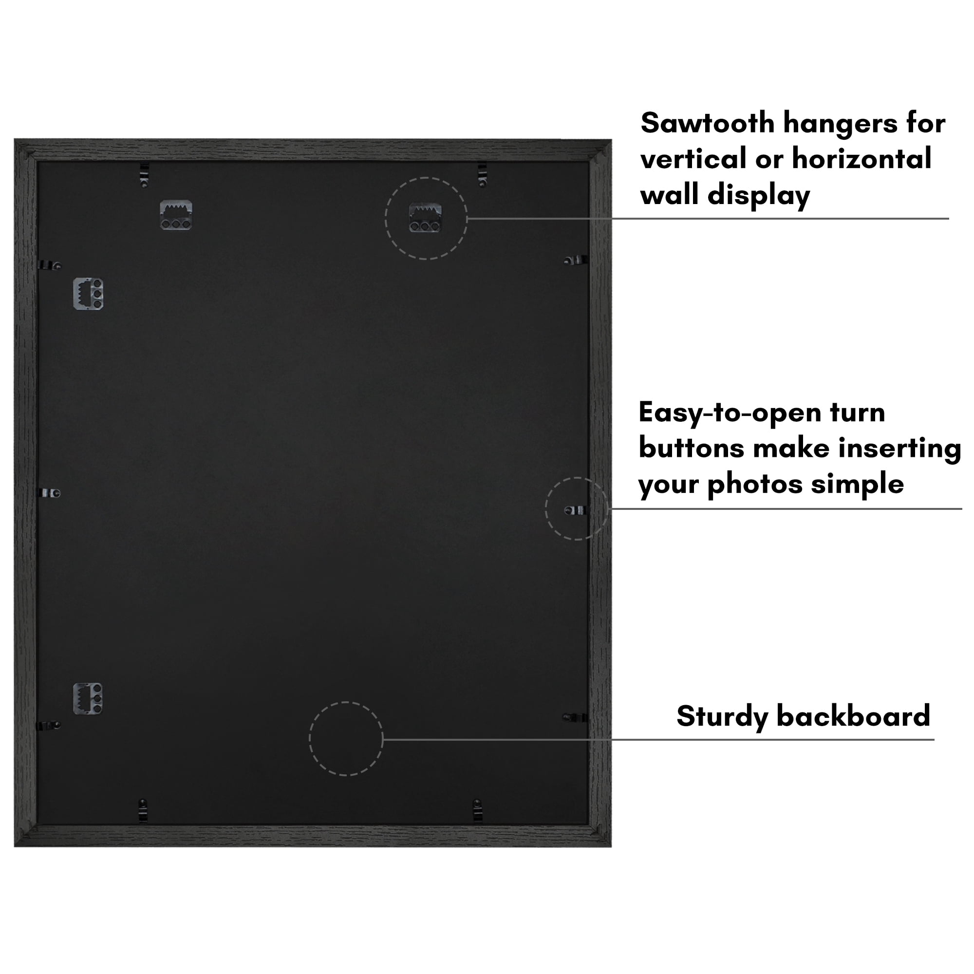 Americanflat 20x24 Picture Frame with Polished Plexiglass with 16x20 Mat Display Photo Hudson Wide - Black