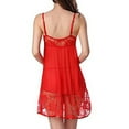 thumbnail image 3 of Rrunsv Womens Lingeries Plus Size Women's Heart Mesh Lingerie Sleepwear Sleeveless Ruffle Chemise Nightgown Red,L, 3 of 5