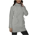 thumbnail image 2 of Women's Fleece-Lined Softshell Jacket with Hood, Waterproof Windproof Winter Coat, Adjustable Drawstring Waist & Multiple Pockets, Warm Long Jacket for Hiking, Running & Outdoor Activities, 2 of 8