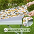 thumbnail image 6 of Mixed Fruits Leaves White Pattern Square Fitted Tablecloth with Elastic Edge,Square Table Cover,Washable Elastic Table Cover for Home Kitchen Party Decor 34"x34", 6 of 6