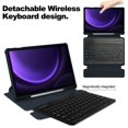 thumbnail image 4 of Compatible Samsung Galaxy Tab S9 FE Étui en Cuir+acrylique Support Rotatif avec Clavier Bluetooth, 4 of 5