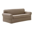 thumbnail image 1 of 2024 Pixel 2-Piece Stretch Loveseat Furniture Slipcover  Black, 1 of 6
