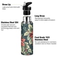 thumbnail image 3 of Yayeee 33oz Insulated Water Bottle Double Wall Stainless Steel with Flip Straw Lid, Retro Christmas Poinsettia, 3 of 7