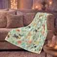 thumbnail image 6 of Whimsical Dog Floral Illustration, Playful Pet Portrait Pattern, Warm Flannel Blanket for Living Room and Bedroom, Dog Lovers Just Because Gift, Pet Lover Home Decor, 6 of 9