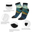 thumbnail image 5 of Rateoe Surfing Turtle Pattern Quarter Crew Socks,Toe Seamed Ankle Socks,Cotton Cushioned Breathable Athletic Crew Sports Socks, 5 of 7