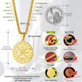 thumbnail image 6 of FaithHeart Norse Viking Compass Necklace for Men Gold Plated Stainless Steel Vegvisir Amulet Guiding Medal Pendant Jewelry Gift for Dad Grandpa Fathers Day, 6 of 10