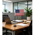 thumbnail image 5 of Aufmer Solid Metal Desktop Flag Support Stable Placement Base Simple Compact Structure For Office Study Indoor Small Flag Fixed Display, 5 of 5