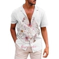 thumbnail image 4 of Mens Casual Tops Cute Rabbit Print Short Sleeve Beach Vacation Clothes for Men,White,3XL, 4 of 4