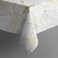 thumbnail image 5 of White Gold Leaf Hexagon Marble Pattern Square Tablecloth,Waterproof Square Table Cover,Wipeable Spillproof Washable Table Cover for Home Kitchen Party Decor 52"x52"(132x132cm), 5 of 6