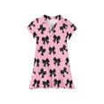 thumbnail image 5 of CCRFTGI Girls Polo Dress Size 6-7 Back To School Short Sleeve Uniform Casual Bow Print Pleated Flare Skater Polo Dresses Summer Button-Down Collar Picque Polo Dress Watermelon Red 11-12 Years, 5 of 5