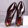 thumbnail image 4 of Men's Patent Leather Tuxedo Dress Shoes Classic Lace-up Formal Business Oxford Wedding Shoes, 4 of 10