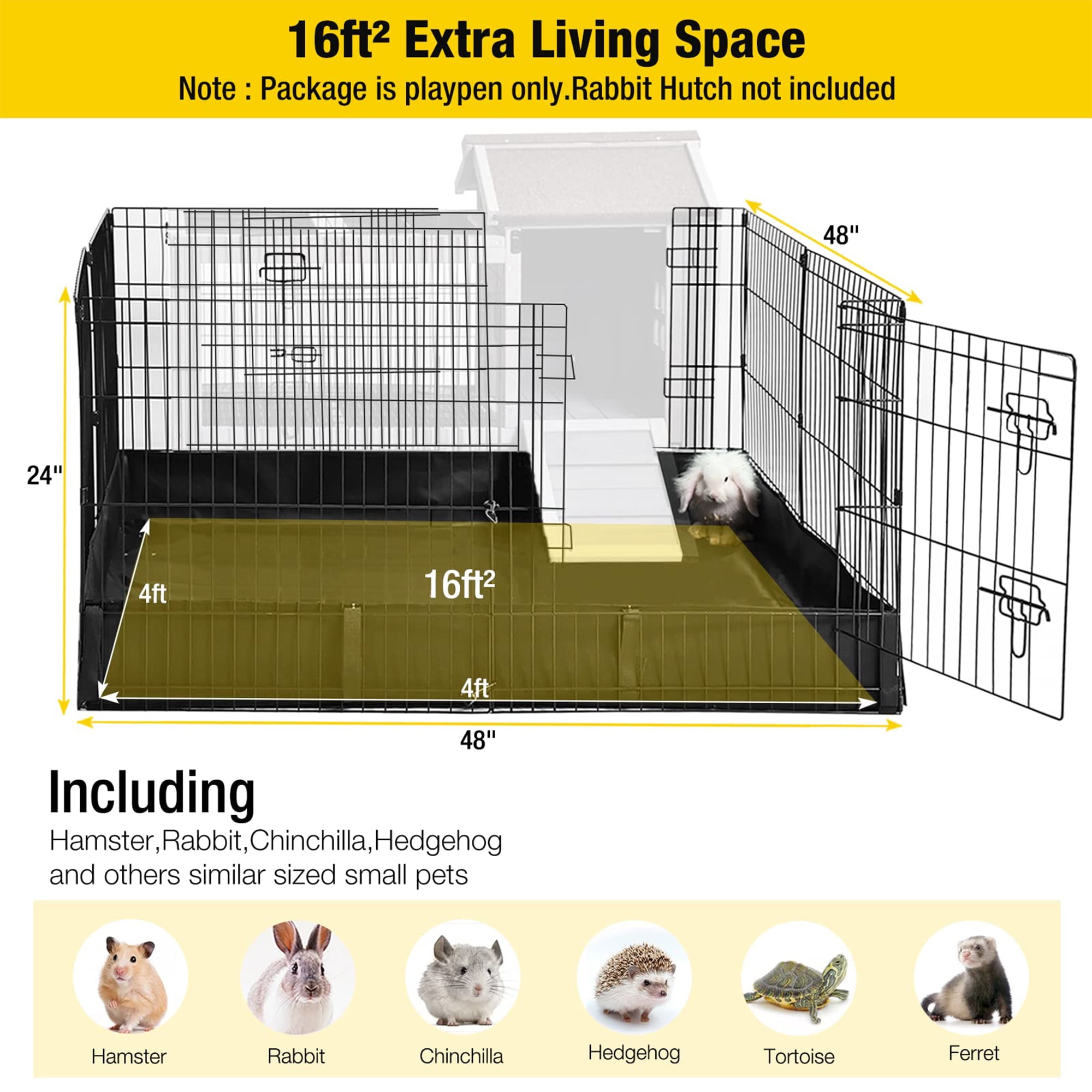 Aivituvin Pet Playpen Small Animal Playpen for Rabbits Hamsters Guinea Pigs Cage Exercise Pen