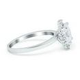 thumbnail image 2 of Halo Style Oval Engagement Ring Simulated Cubic Zirconia 925 Sterling Silver Size 10, 2 of 4