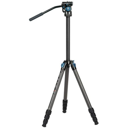 UPC: 6952060012353 | SIRUI ST-124+VA-5 Carbon Fiber Tripod with Fluid Video Head Triangular Centre Column Waterproof Travel Tripod for Cameras 4 Sections 62.2inch Load 26.4lbs