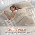 thumbnail image 5 of Beige Striped Bedding 3 Piece Duvet Cover Set Full Size, Farmhouse Luxurious White Stripes Modern Abstract Art Soft Microfiber Comforter Cover with Zipper Closure & Pillowcases, Quilt Cover, 5 of 9