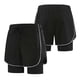 thumbnail image 3 of TaTaai Women High Waist Solid Sports Shorts Double Layer Anti-Exposure Stretch Elastic Waist Drawstring Zipper Pocket Quick Dry Yoga Running Shorts Gift, 3 of 6
