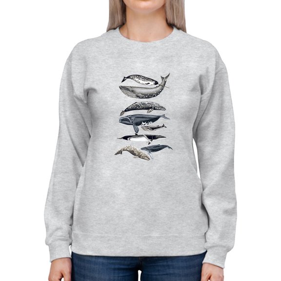 Whale Display Ii. Sweatshirt Women -Naomi McCavitt Designs, Female Small