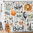 thumbnail image 2 of Happy Halloween Shower Curtain with Hooks Pumpkin Bat Bathroom Shower Curtains Set Waterproof Polyester Bath Decor 72x72inch, 2 of 7