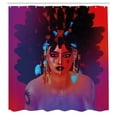thumbnail image 2 of Ambesonne Abstract Face Shower Curtain, Colorful Lady Scene, 69"Wx75"L, Raspberry Scarlet Purple, 2 of 4