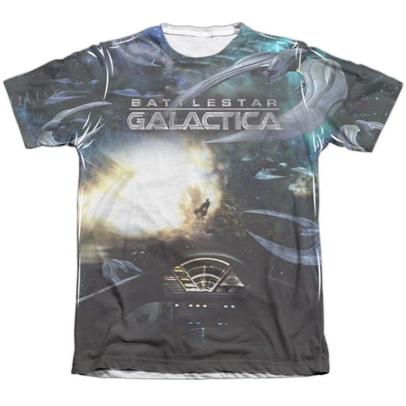 Battlestar Galactica Men's Battle Seat Sublimation T-shirt White