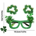 thumbnail image 4 of KOYPTL St Patricks Day Glasses Glitter Shamrocks Green Prop Glasses for St Patricks Day Decorations Eyewear Frame Holiday Party Favors Supplies Gifts for Women Boys Girls, 4 of 7