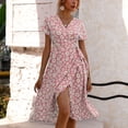 thumbnail image 4 of Robe d'Été Bohème pour Femmes Robe Imprimée Col Halter Sans Manches Robe de Plage Robe de Soleil Robe Midi, 4 of 4