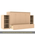 thumbnail image 6 of Queen size Murphy bed with spacious storage drawers and shelves. Ideal for guest rooms or compact bedrooms.Golden, 6 of 13
