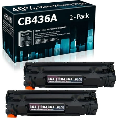 Compatible 36A | CB436A Toner Cartridge Replacement for HP P1005 P1006 Pro P1102 P1102w P1109w M1132 Printer [Black 2-Pack] What Item Will You Order? Listed Product (2 Pack) 36A | CB436A Toner Cartridge (40% More Pages Yield) What Will You Get In The Package? Package Content 2-Pack 36A | CB436A Toner Cartridge What Printer Models Does This 36A | CB436A Toner Cartridge Work With? Use With Following Printers Pro M1212nf MFP Printer(CE841A) Pro M1217nfw MFP Printer(CE844A) Pro M1214nfh MFP Printer(CE842A) pro m1216nfh MFP Printer(CE843A) Pro M1213nf MFP Printer(CE845A) Pro M1219nf MFP Printer(CE846A) Pro P1102w Printer(CE658A) Pro P1102 Printer Pro P1109w Printer(CE662A) P1005 Printer(CB410A) P1006 Printer(CB411A) Pro M1132 Printer What Printing Quality Will You Get? Use spherical toner with low melting-point  creating high-quality printouts  printing results last for years without fading excellent for hospitals  schools  government  trading companies  finance companies and more scenarios. What Warranty Will You Get From Us? Easy-to-Contact-Us for Warranty If Item defective  guaranteed money back; reach us via: 1. “Order List” -> Click “Contact Seller”. 2. Click the store name link under “Add to Cart”-> Click ‘Ask a question’.