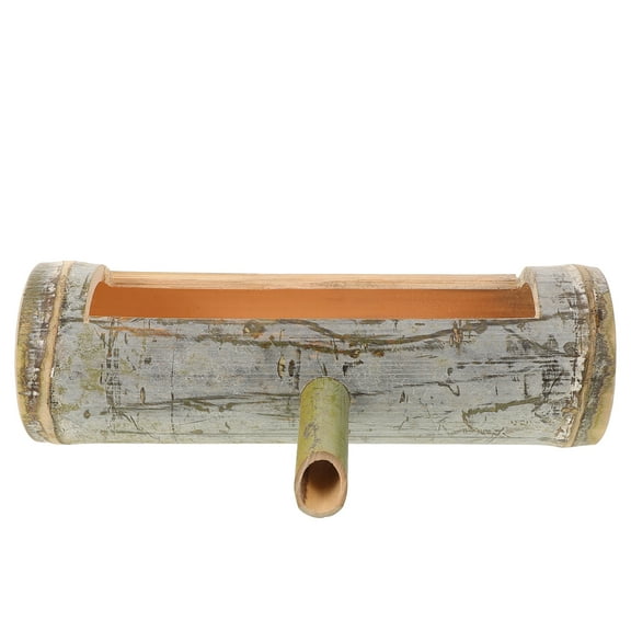 Bamboo Water Fountain for Indoor Outdoor Storage Green Decorative Garden Enhancer 7.5 Inch