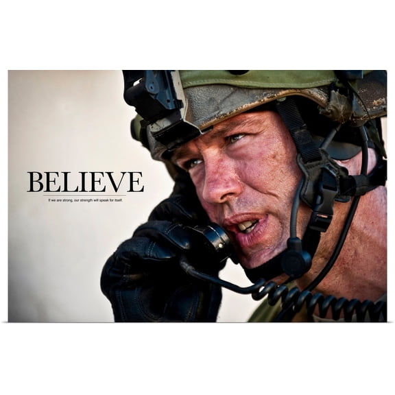 Great BIG Canvas | Rolled Kate Lillyson Poster Print entitled US Army Poster: Believe If we are strong, our strength will speak for itself
