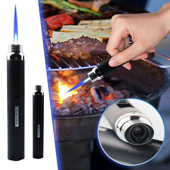 TOPRenddon XS-902 Windproof Jet Flame Lighter - Refillable Butane Torch for Camping/Grilling | Blue Flame Survival Gear & Emergency Fire Starter