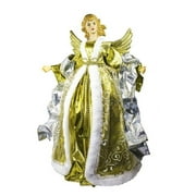 Queens of Christmas TOPPER-ANGEL16-GOSLV 16 in. Christmas Angel Tree Topper, Gold & Silver
