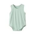 thumbnail image 3 of Bovxnpu Baby Girl Bodysuit, Infant Baby Cotton Bodysuits, Children's Solid Color Comfortable Jumpsuit Baby Summer Sleeveless Bag Fart Jacket 1 Year, 3 of 4
