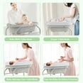 thumbnail image 2 of INFANS Baby Changing Table with Bathtub, Foldable Diaper Dresser Station with Removable Bath Support Wheels Waterproof Pad Storage Rack, Portable Nursery Organizer Stand for Newborn Infant, 2 of 9
