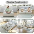 thumbnail image 6 of 55" Oversized Chaise Lounge Chair Indoor Chenille Sofa Bed with Throw Pillows Recliner Chair Comfy Sleeper Chair Sofa Couch for Living Room, Bedroom, Apartment,Beige, 6 of 8