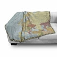 thumbnail image 2 of Map Soft Flannel Fleece Throw Blanket, High Detailed Map Illustration of Scandinavian Region European Travel Guide Print, Cozy Plush for Indoor and Outdoor Use, 50" x 60", Multicolor, by Ambesonne, 2 of 5