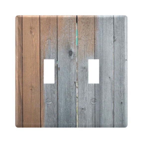 Light Switch Cover Brown and Blue Wooden Plates Faceplate Decorative Switch Plate for Bedroom Home Decor