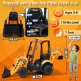 thumbnail image 5 of JCB 2 in 1 Kids Ride on Car Excavator & Bulldozer,Wisairt 12 V Battery Powered Electric Vehicle w/ Remote Control,Bucket,Digger,Handle(Yellow), Ages 3-6, 5 of 8